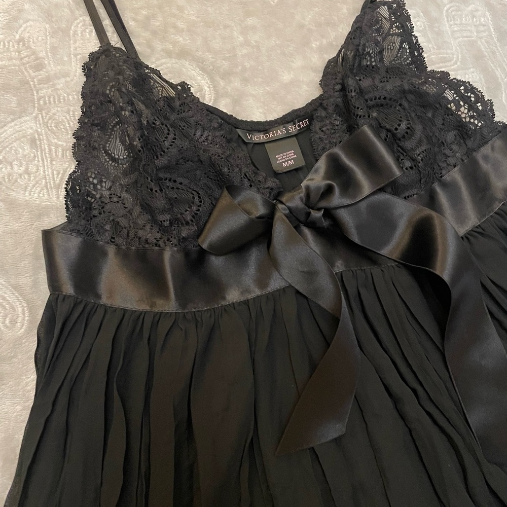 Victoria's Secret Black Lace Mini‎ Lingerie Nightgown